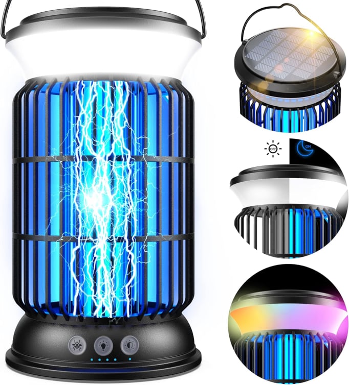  Sayneep Solar Bug Zapper Outdoor, 4 in 1 Mosquito Zapper