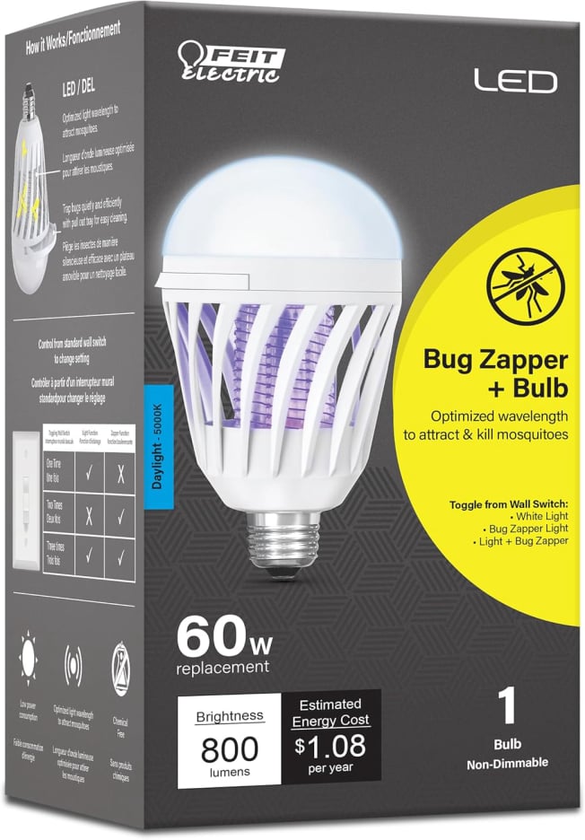 Feit Electric LED Bug Zapper Light Bulb, 60W
